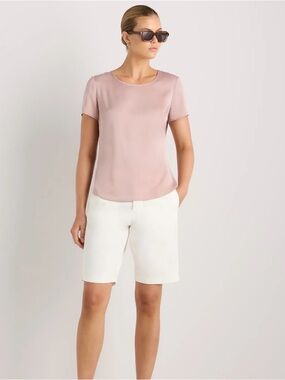 Quince Purple Washable Stretch Silk Tee XL